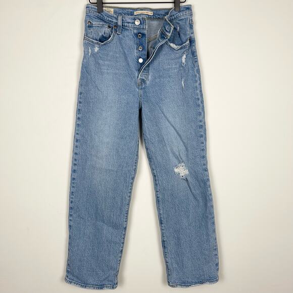 Levi's Denim - Levis Jeans Womens 28 Ribcage Straight Ankle High Rise Button Fly Premium Denim